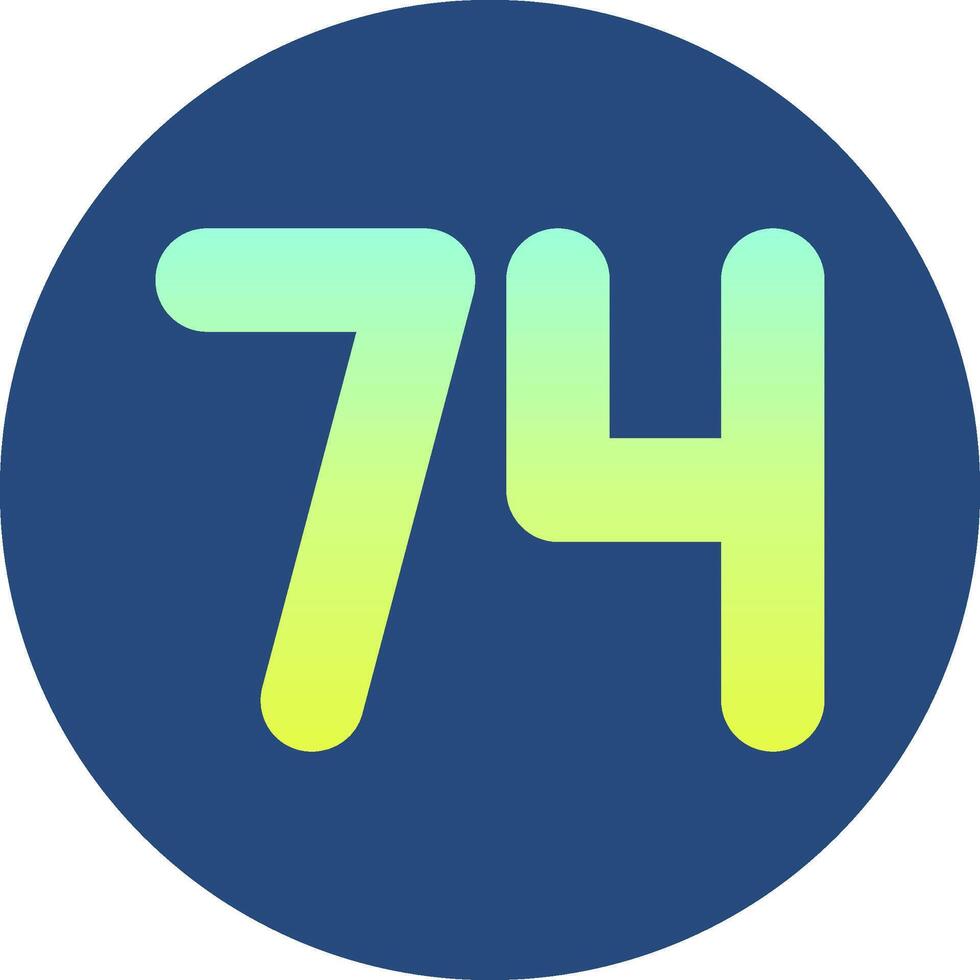 Seventy four Gradient Circle Icon vector