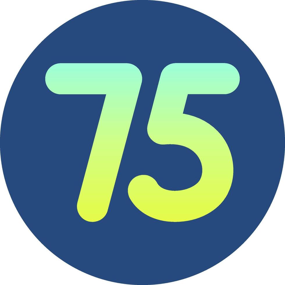 Seventy five Gradient Circle Icon vector
