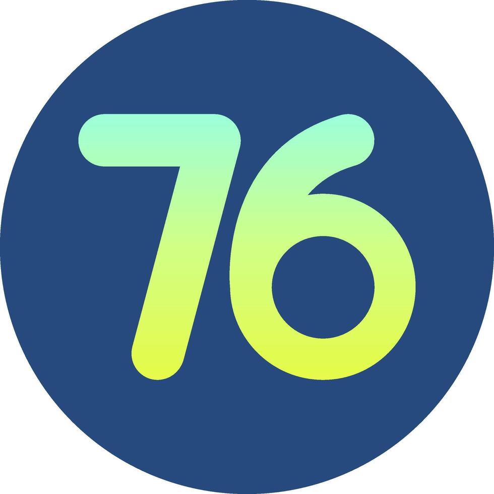 Seventy six Gradient Circle Icon vector