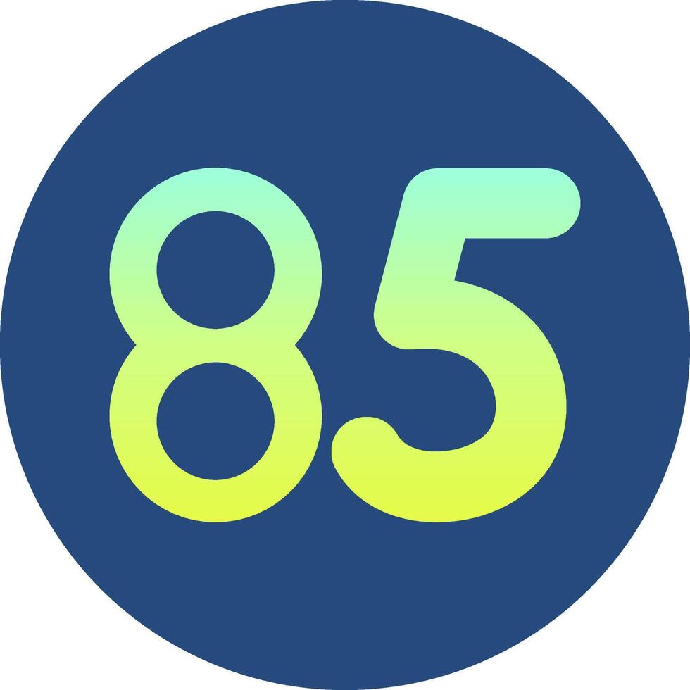 Eighty five Gradient Circle Icon vector