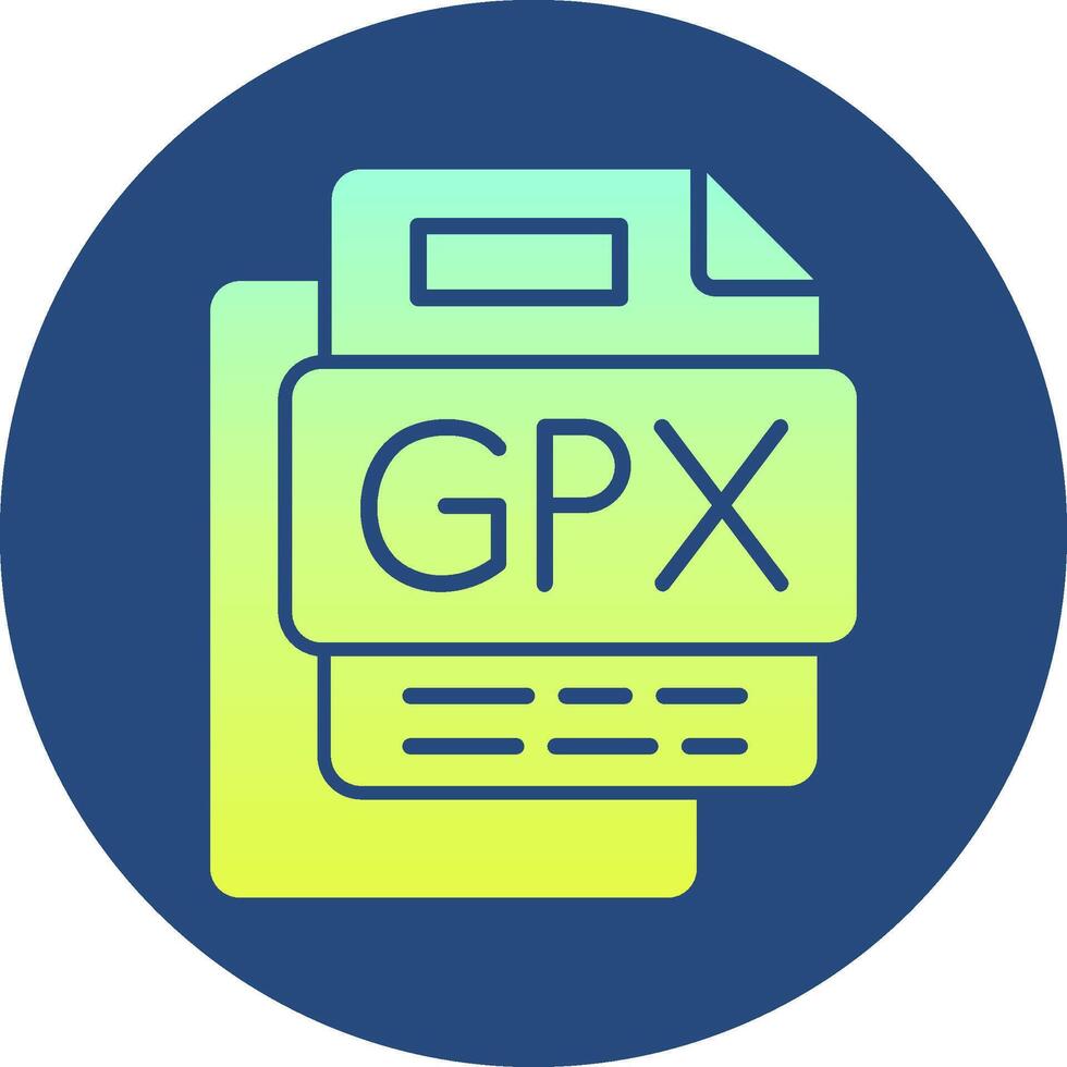 GPX File Gradient Circle Icon vector