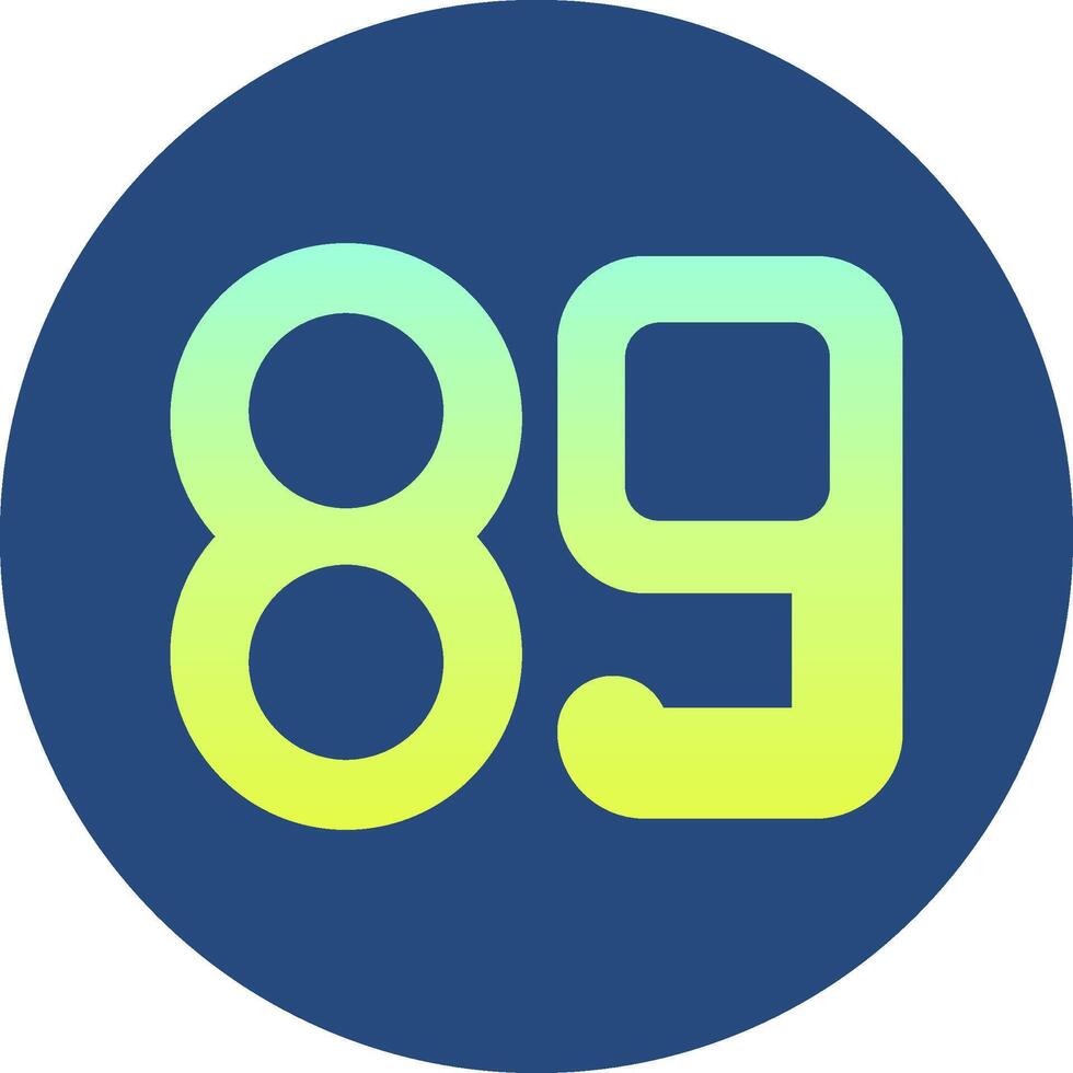 Eighty nine Gradient Circle Icon vector