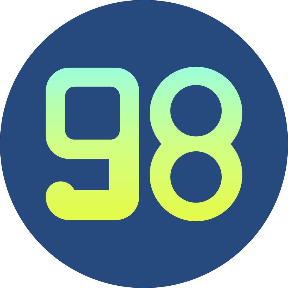 Ninety eight Gradient Circle Icon vector