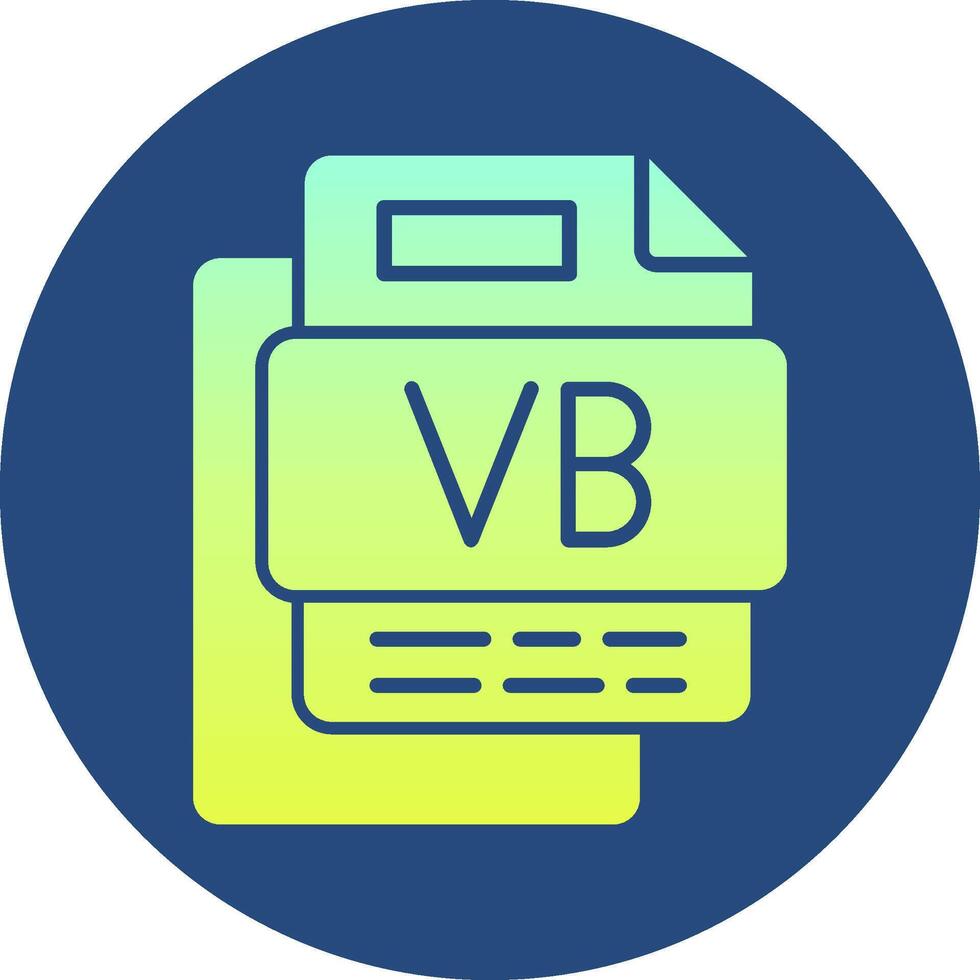 VB File Gradient Circle Icon vector
