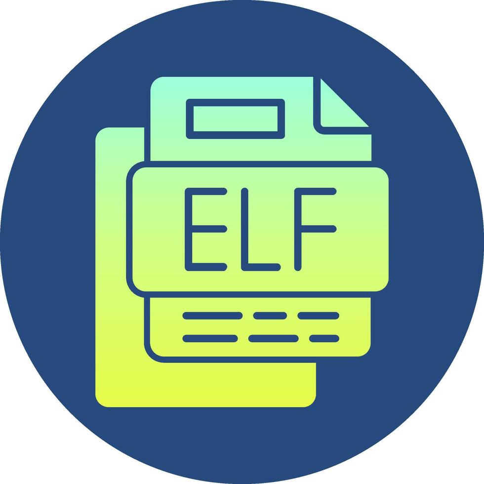 ELF File Gradient Circle Icon vector