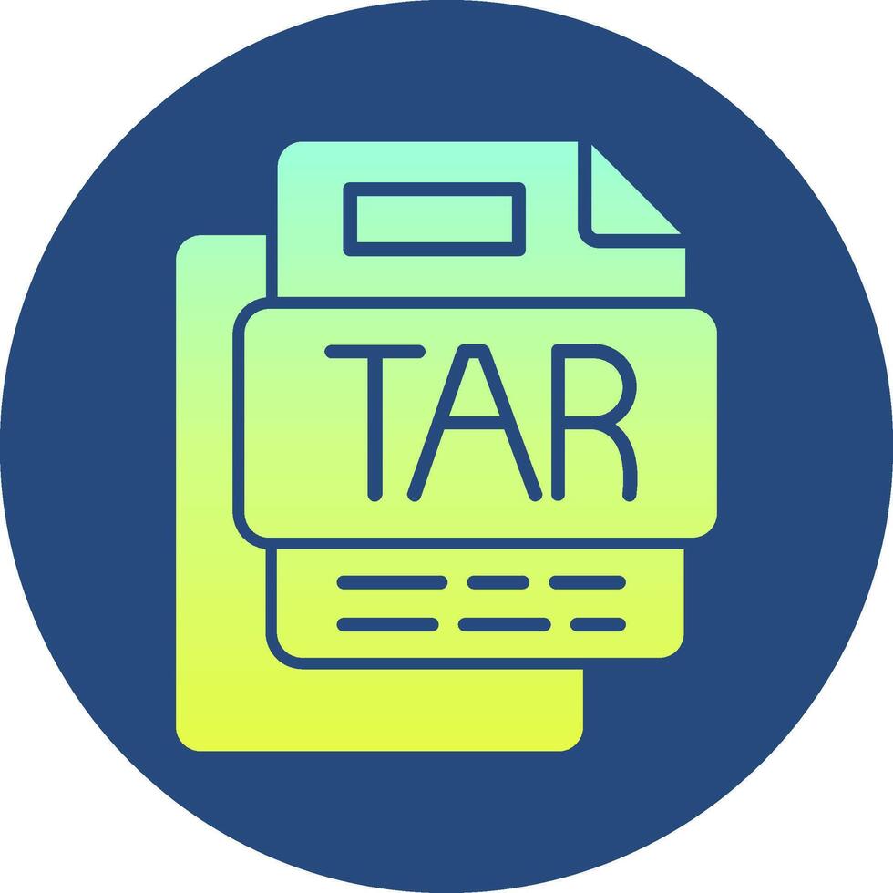 TAR File Gradient Circle Icon vector