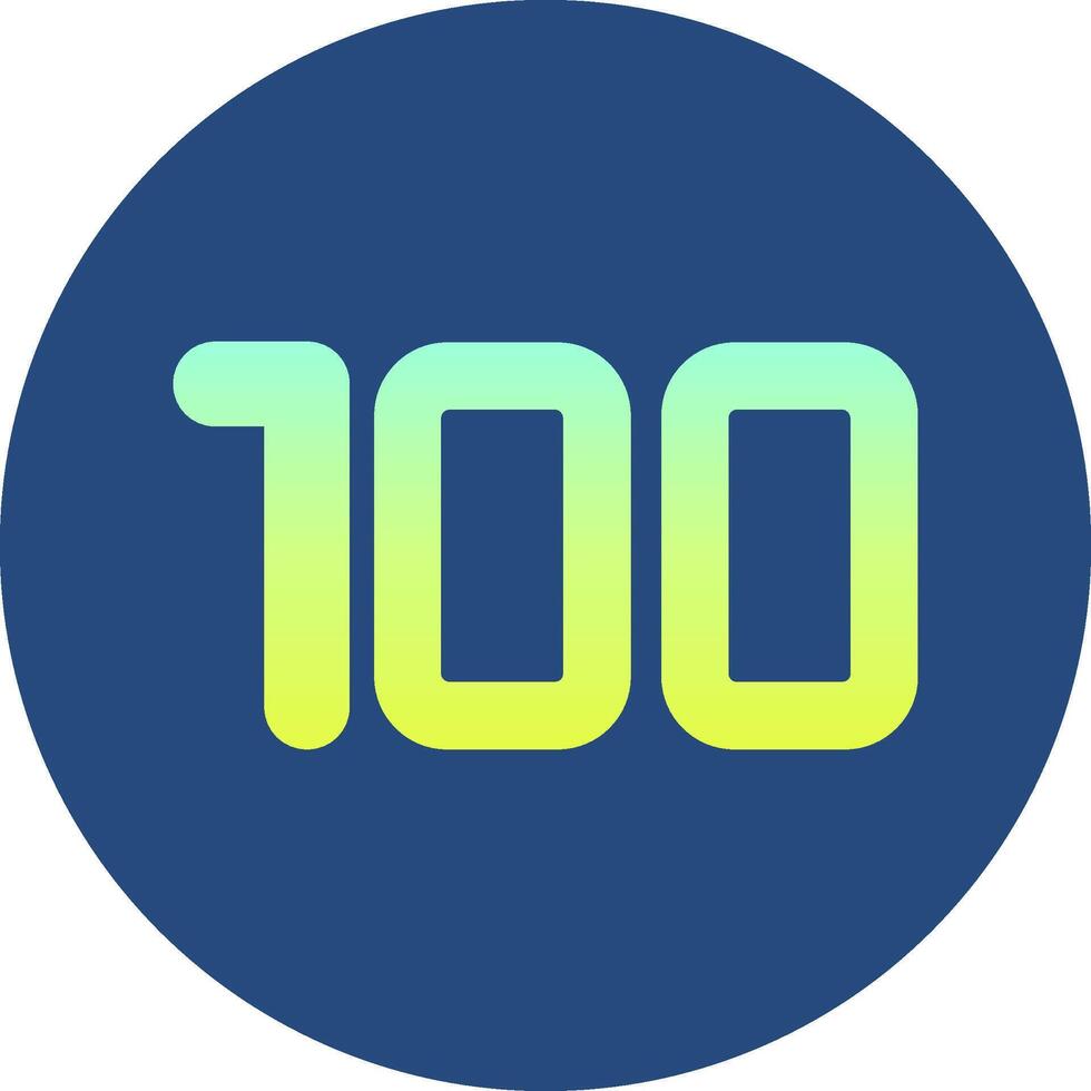 One hundred Gradient Circle Icon vector