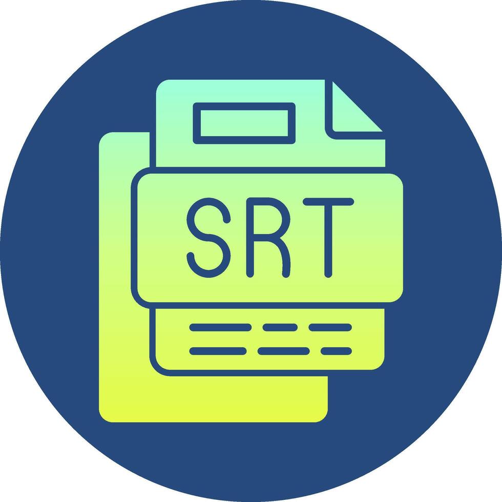 SRT File Gradient Circle Icon vector