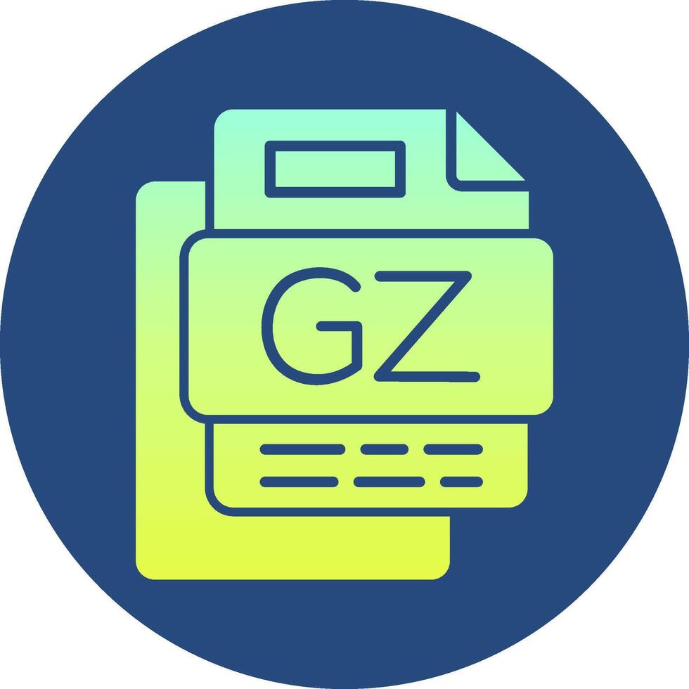 GZ File Gradient Circle Icon vector