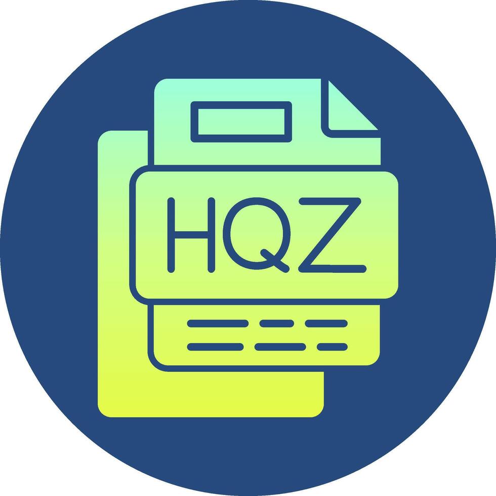 Hqz File Gradient Circle Icon vector