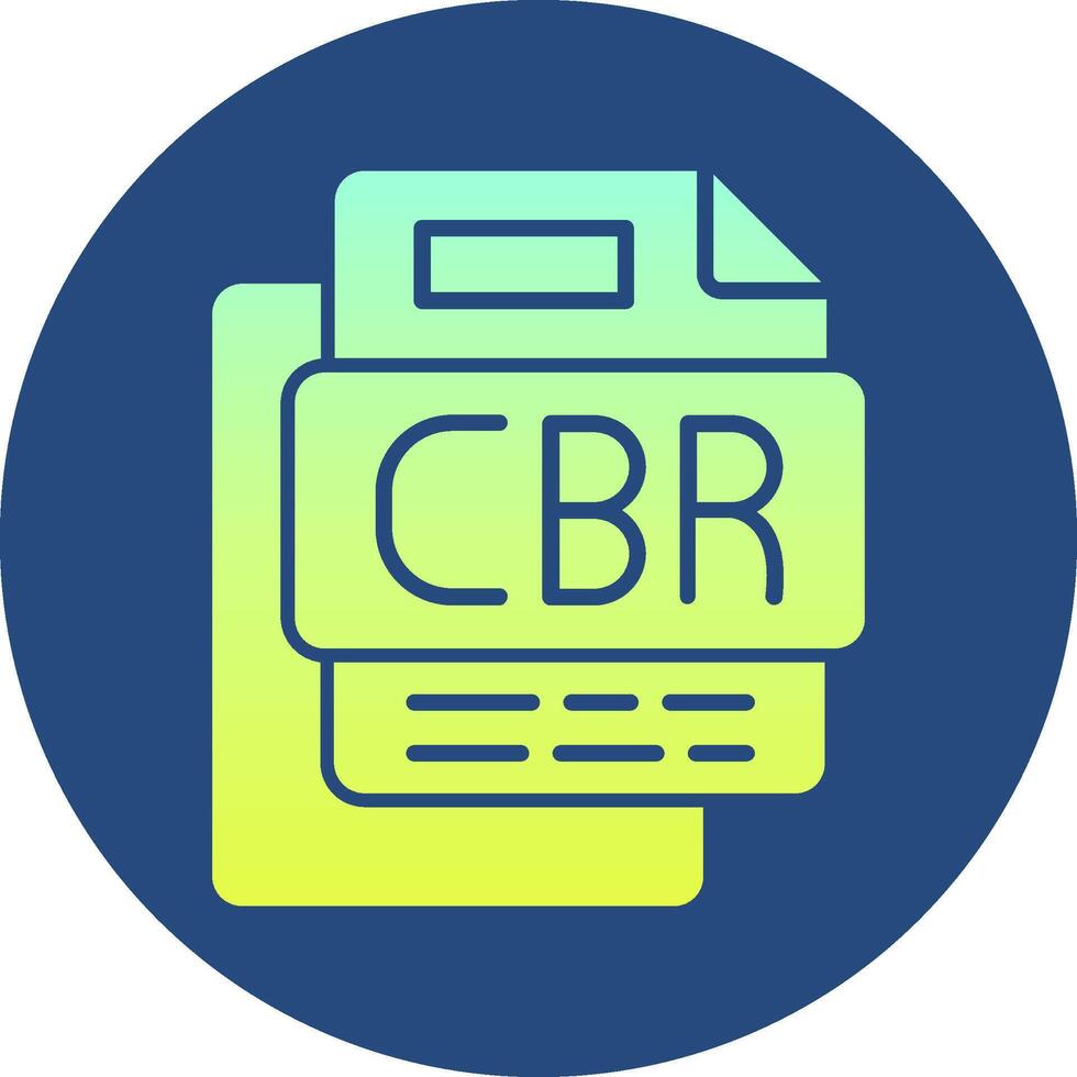Cbr File Gradient Circle Icon vector