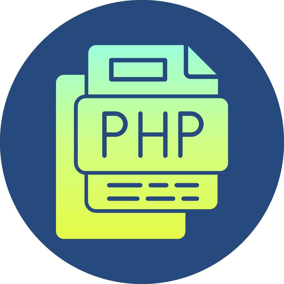 Php File Gradient Circle Icon vector