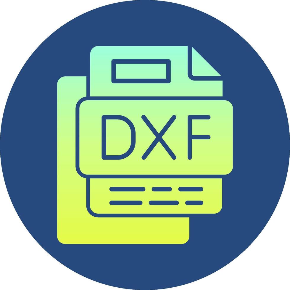 Dxf File Gradient Circle Icon vector