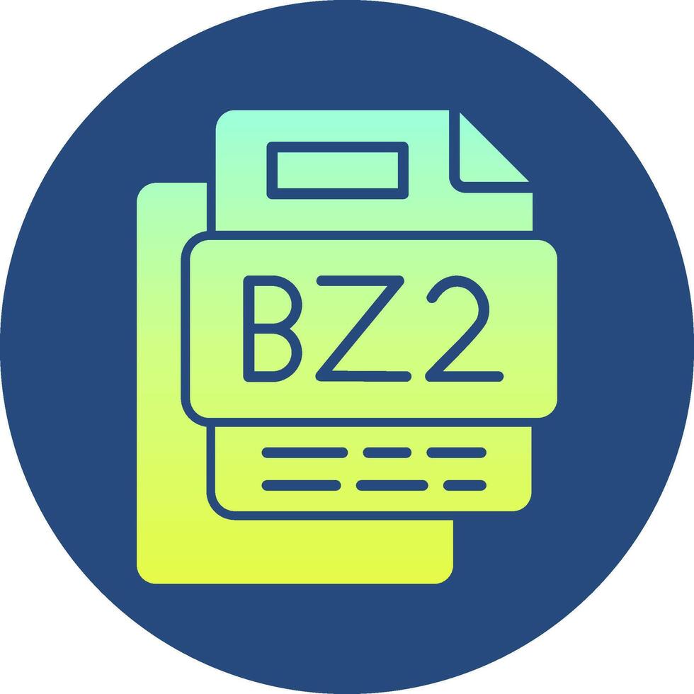 Bz2 File Gradient Circle Icon vector