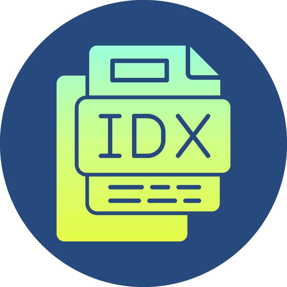 Idx File Gradient Circle Icon vector