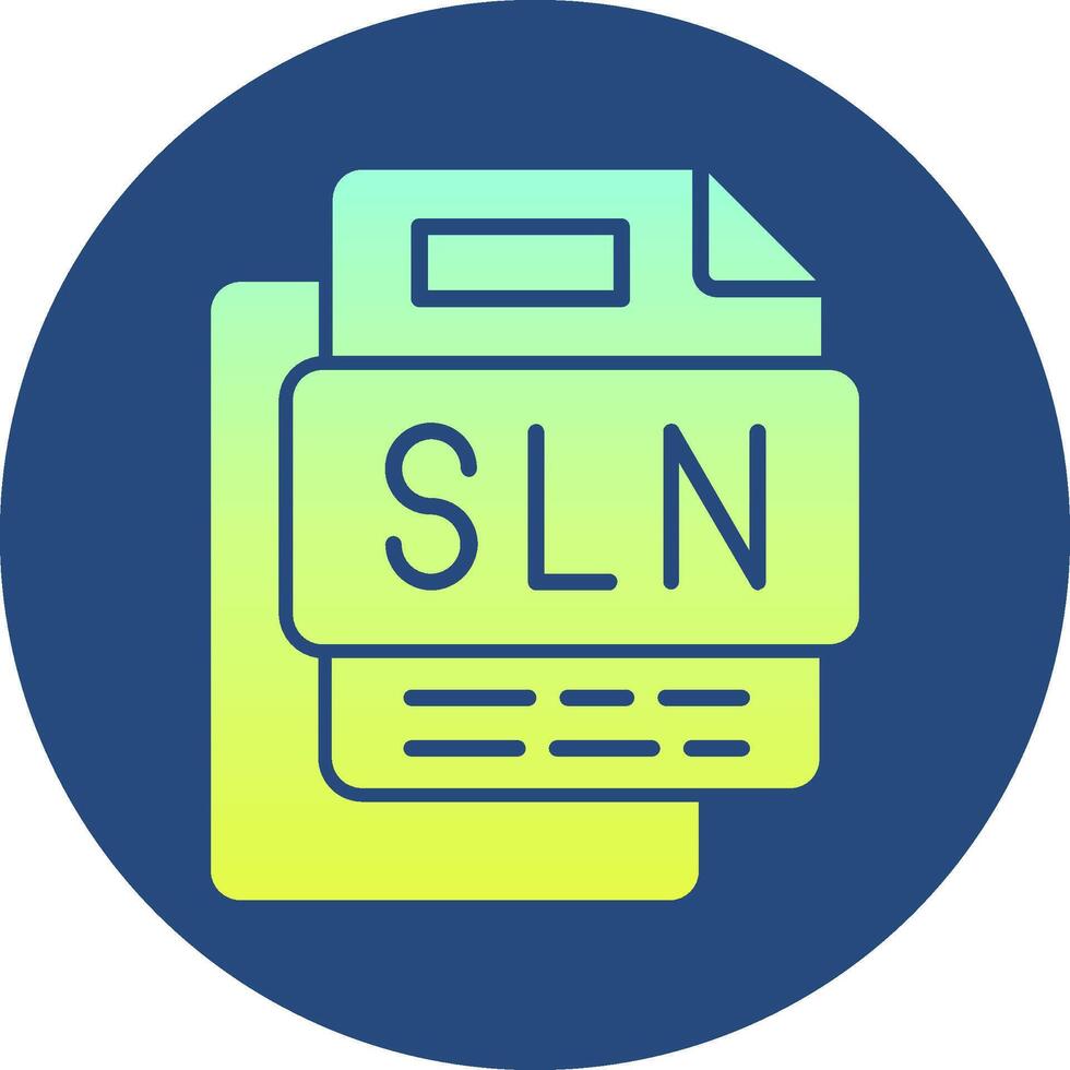 Sln File Gradient Circle Icon vector