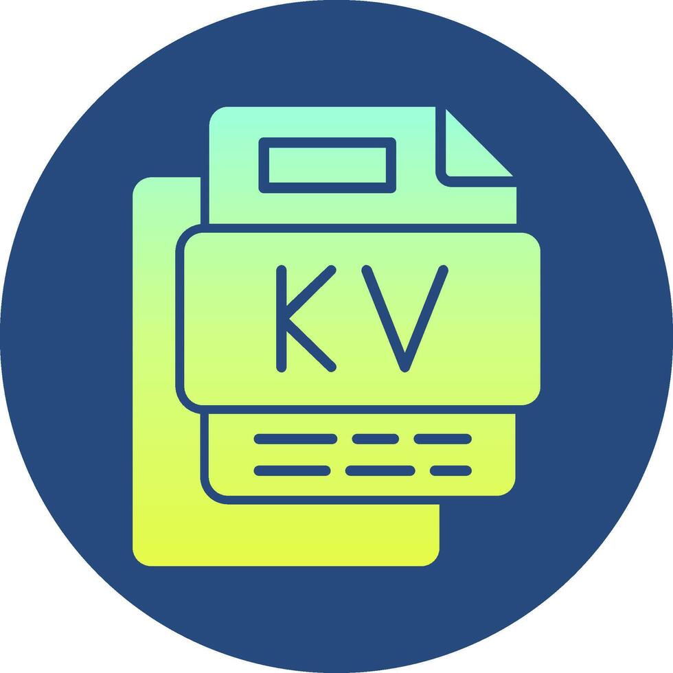 Kv File Gradient Circle Icon vector