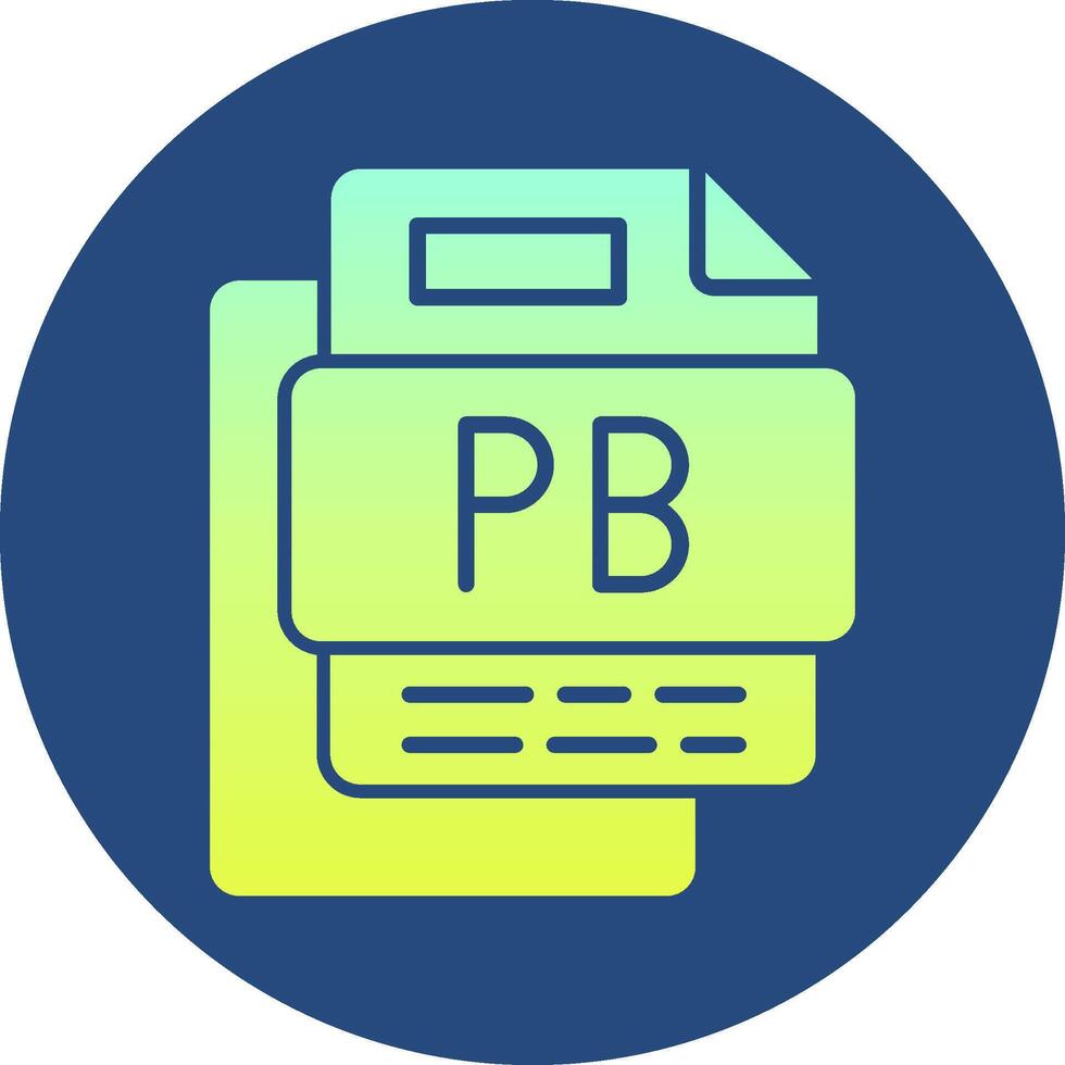 Pb File Gradient Circle Icon vector