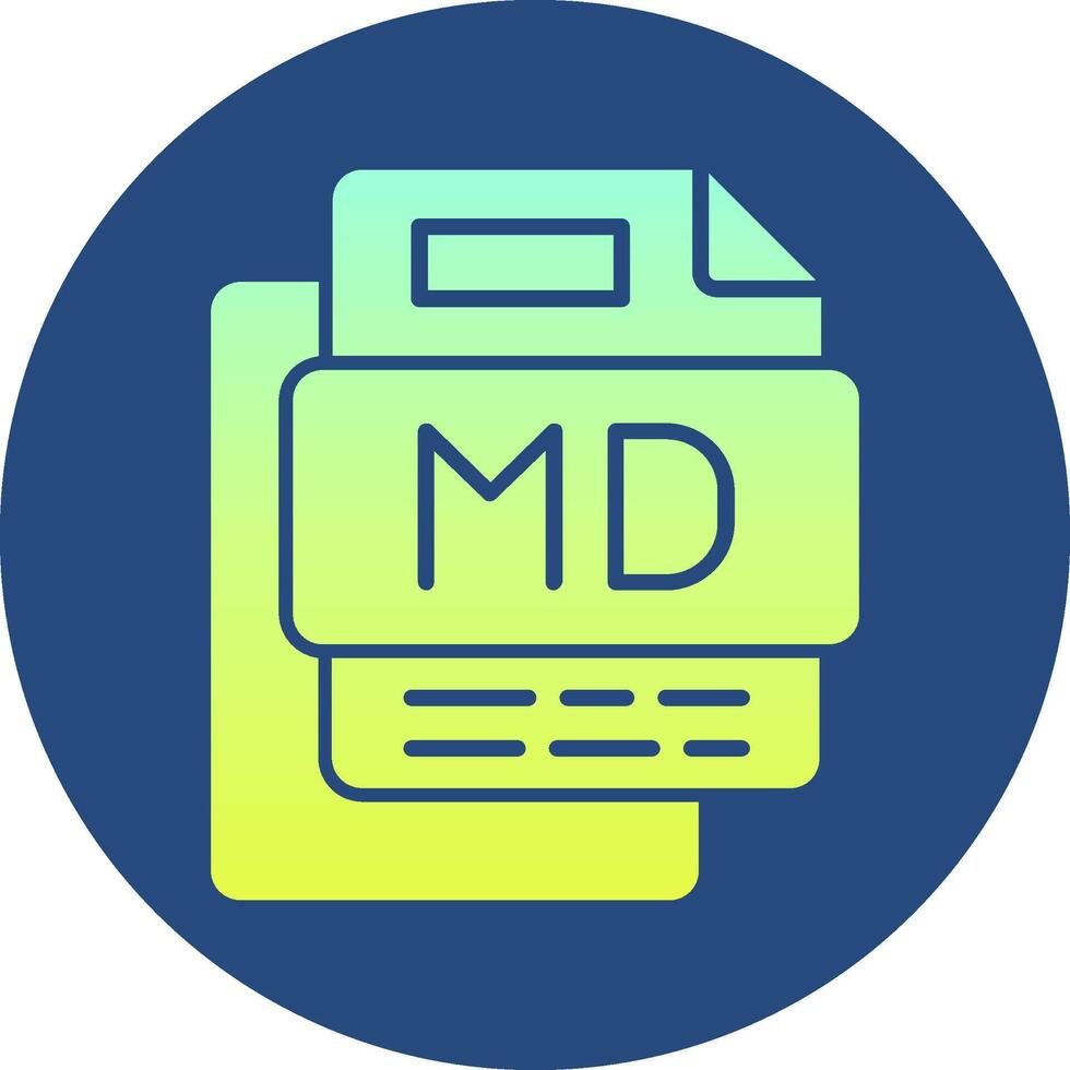Md File Gradient Circle Icon vector