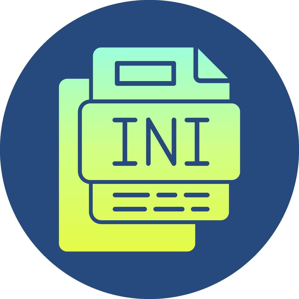 INI File Gradient Circle Icon vector