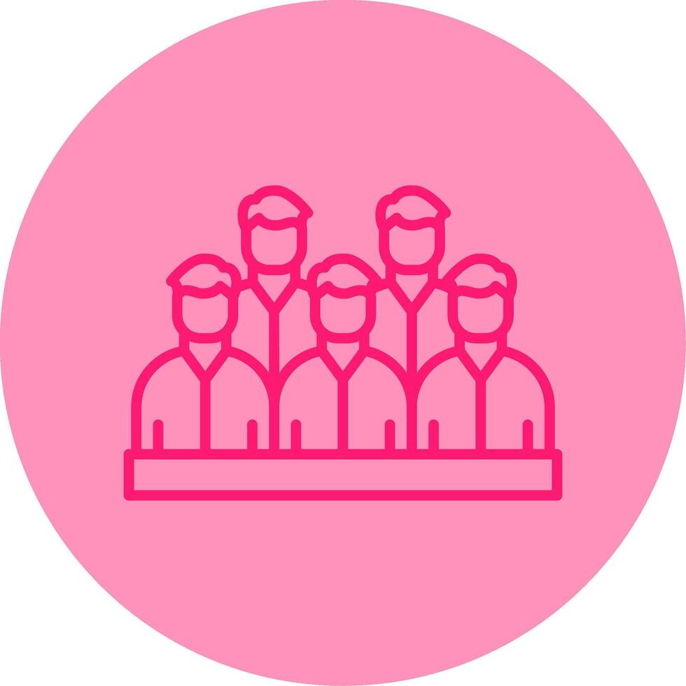 Spectators Line Dual Tone Circle Icon vector