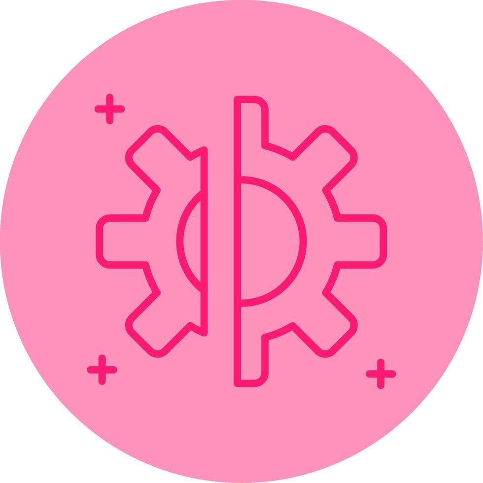 Disruption Line Dual Tone Circle Icon vector