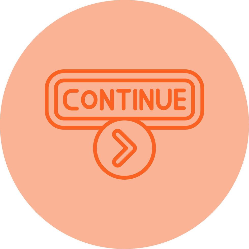Continue Line Dual Tone Circle Icon vector