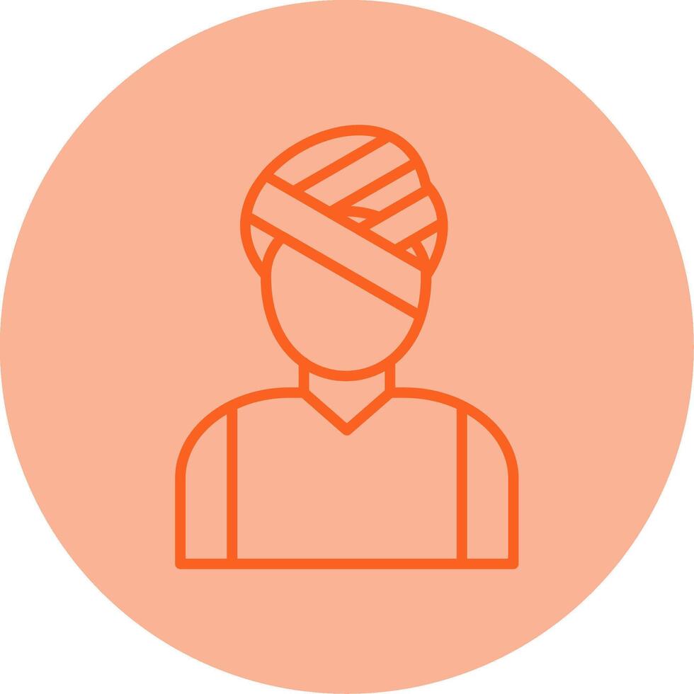 Head Injury Line Dual Tone Circle Icon vector
