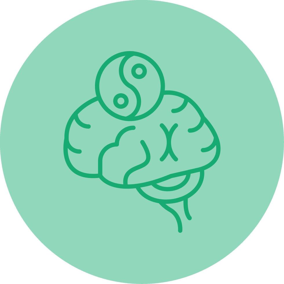 Stress Management Line Dual Tone Circle Icon vector