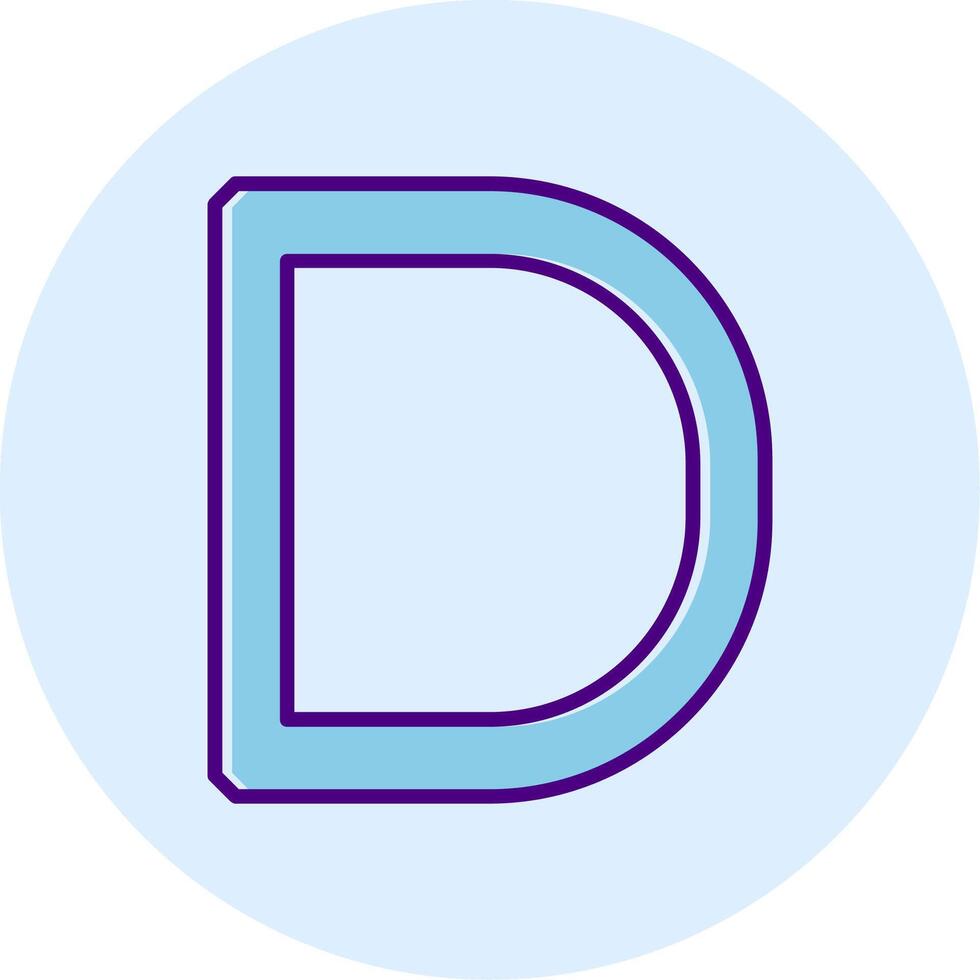 Capital D Icon vector