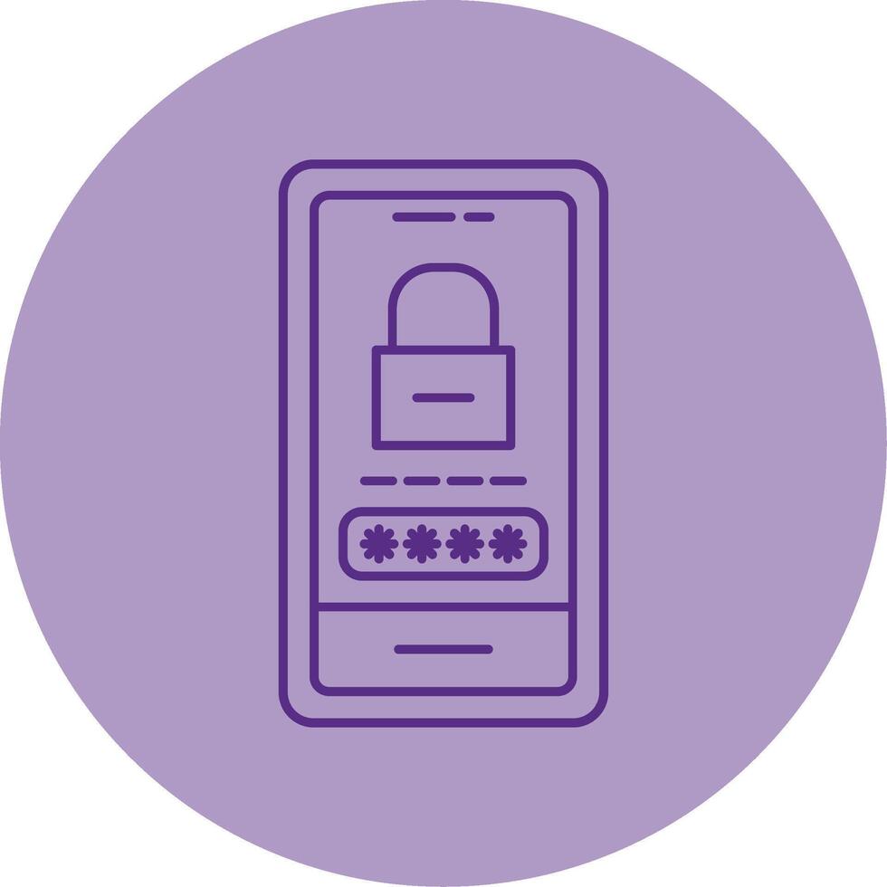 Password Lock Line Dual Tone Circle Icon vector