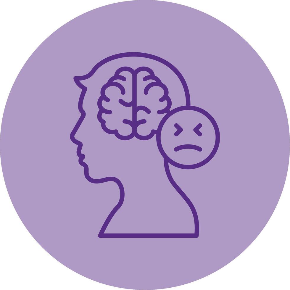 Mood Swings Line Dual Tone Circle Icon vector