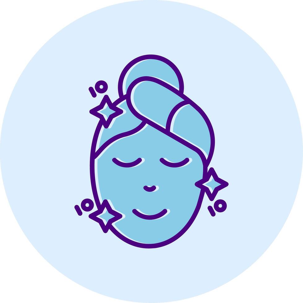 Skin Care Line Dual Tone Circle Icon vector