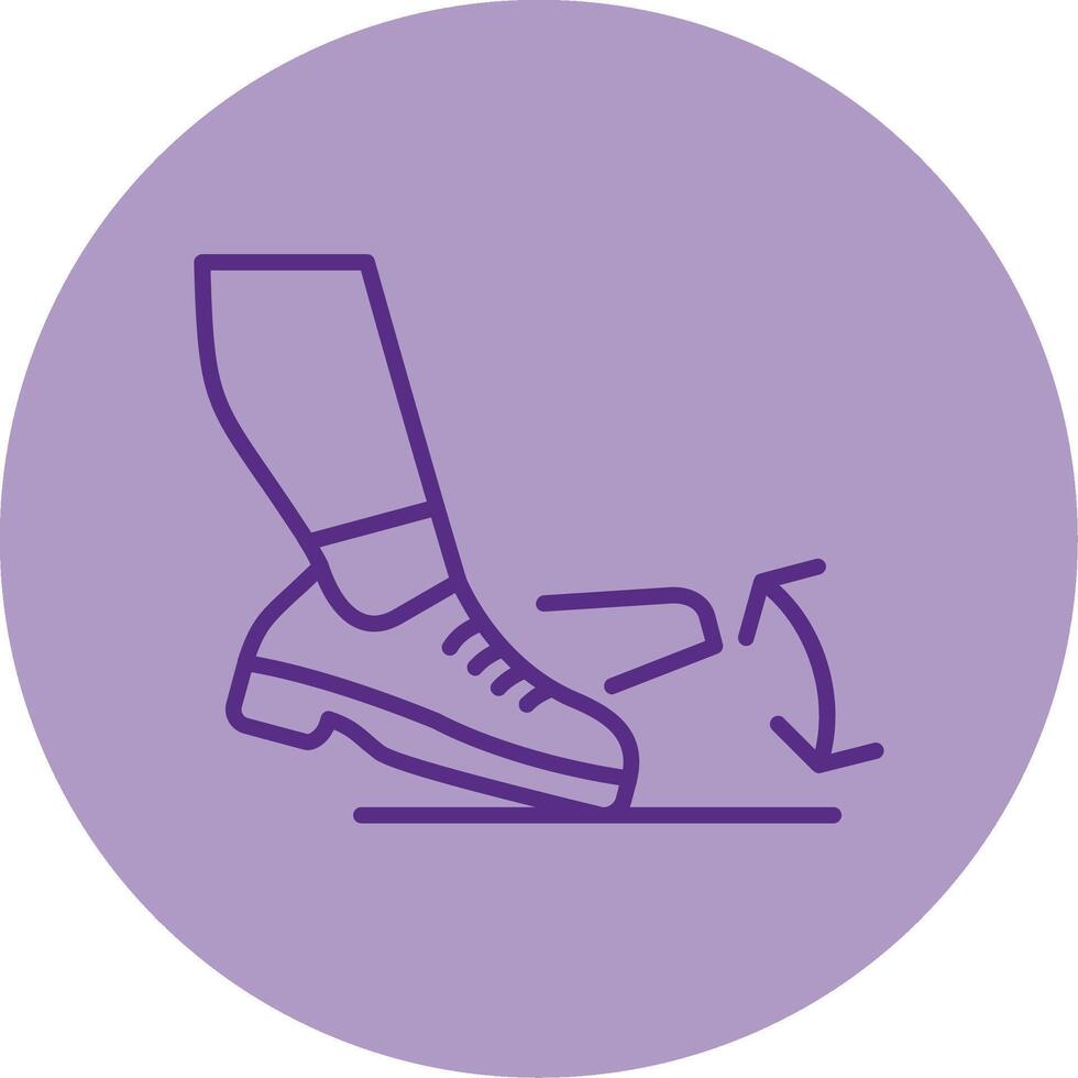 Toe Tap Line Dual Tone Circle Icon vector