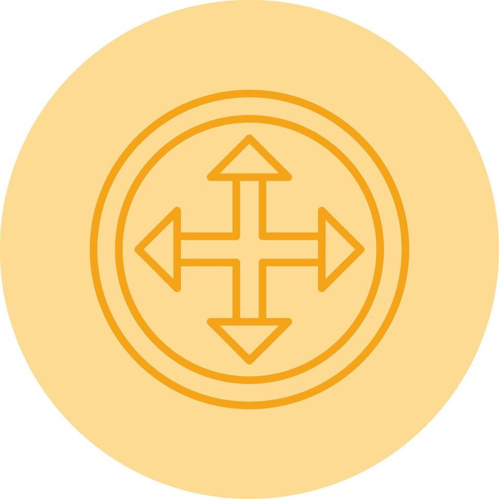 Arrow Line Dual Tone Circle Icon vector