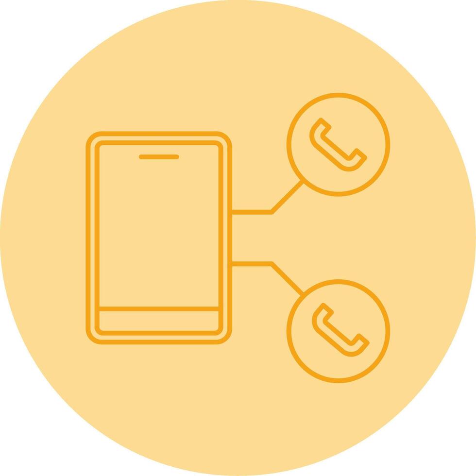 Automatic Call Distributor Line Dual Tone Circle Icon vector