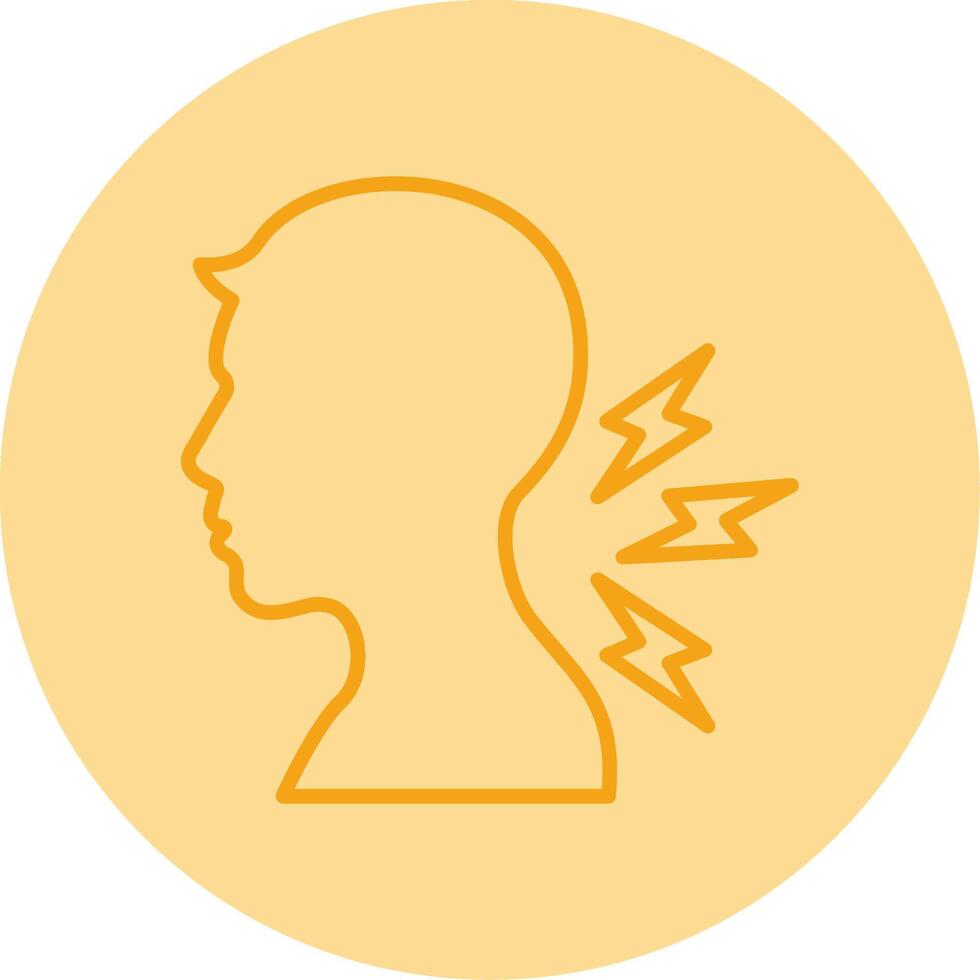 Neck Pain Line Dual Tone Circle Icon vector