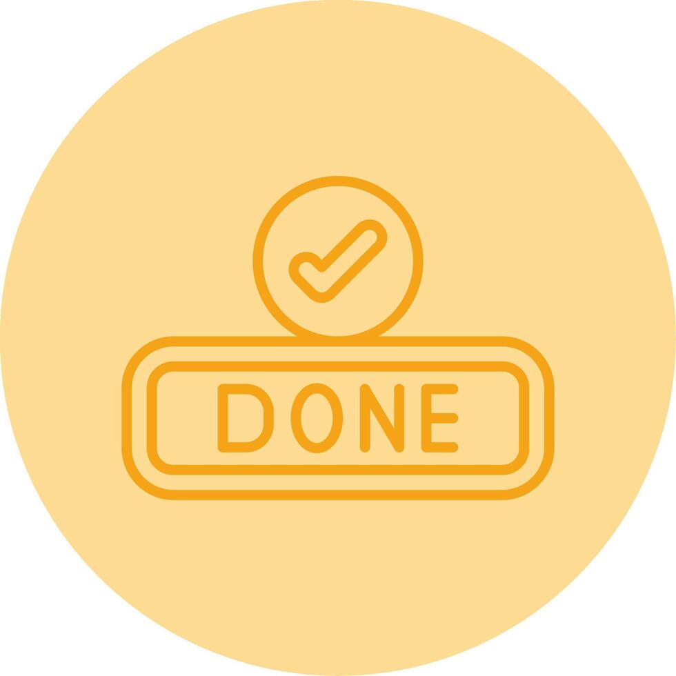 Done Line Dual Tone Circle Icon vector