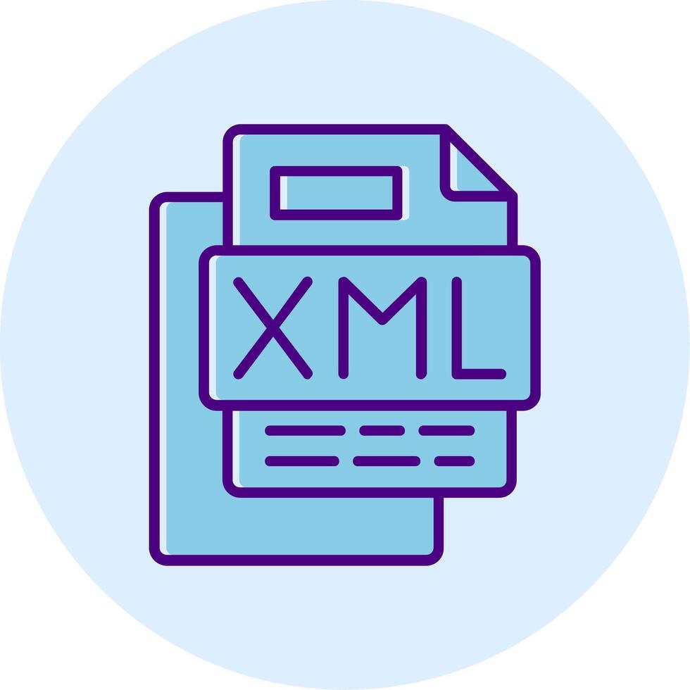 XML File Line Dual Tone Circle Icon vector