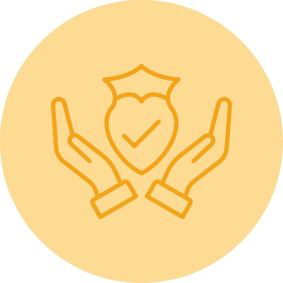 Trust Line Dual Tone Circle Icon vector
