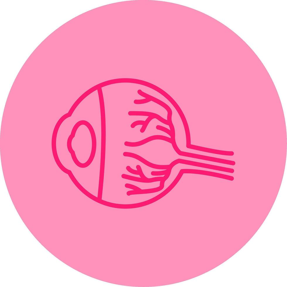 Eye Ball Line Dual Tone Circle Icon vector