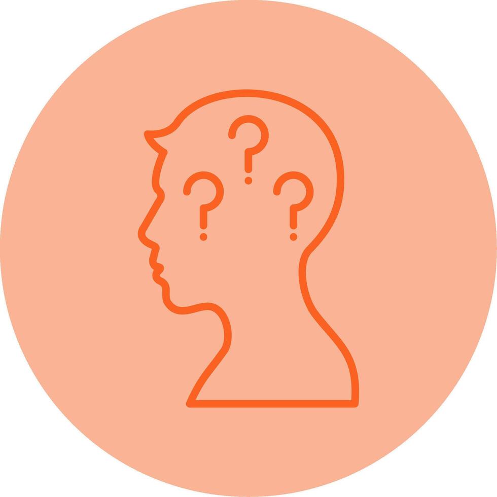 Confusion Line Dual Tone Circle Icon vector