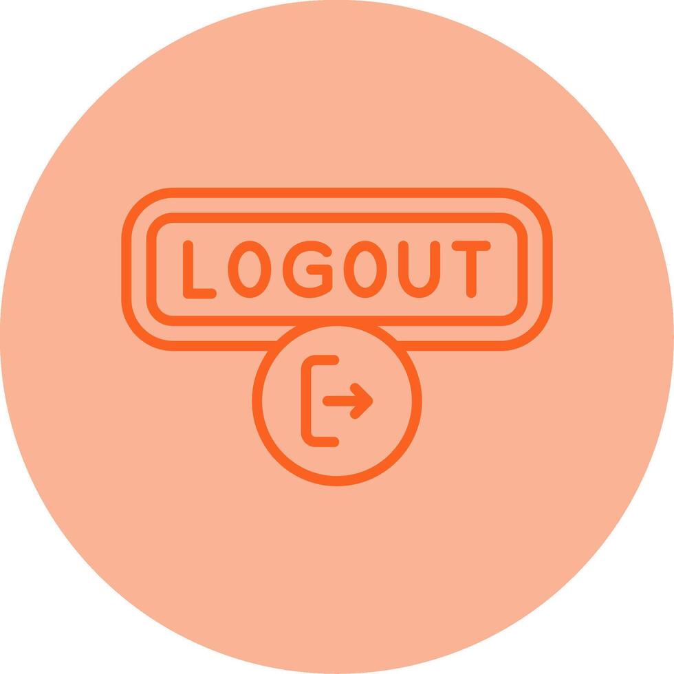 Logout Line Dual Tone Circle Icon vector
