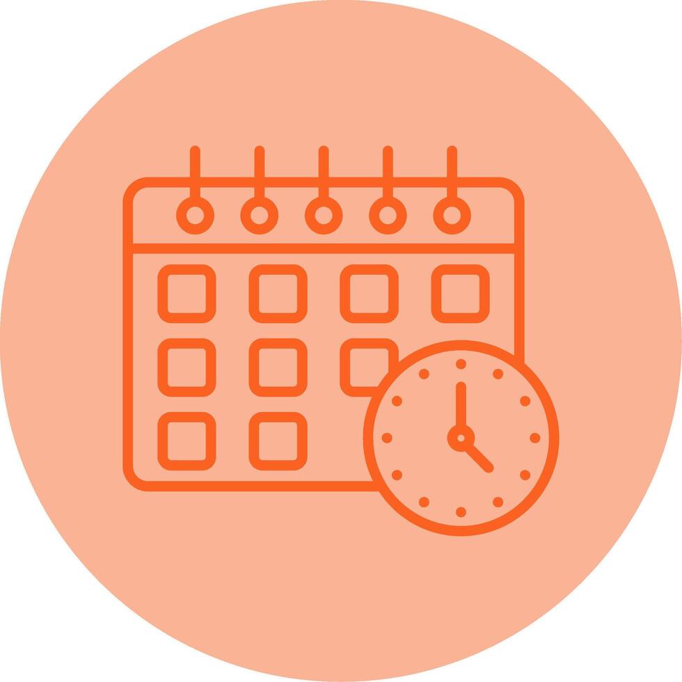 Planner Line Dual Tone Circle Icon vector