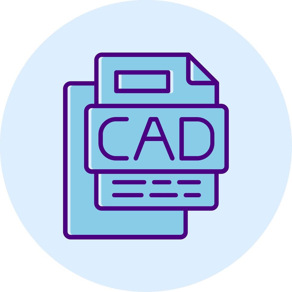 CAD File Line Dual Tone Circle Icon vector