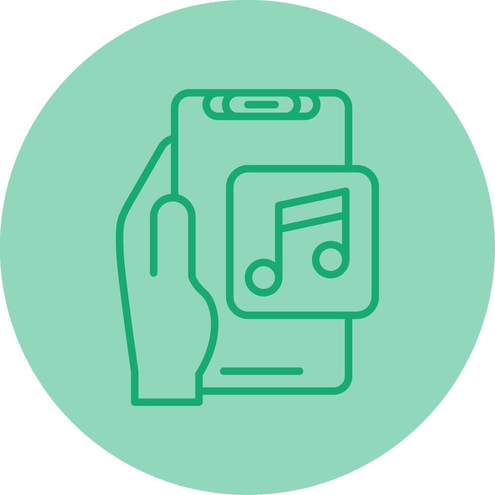 Music Player Line Dual Tone Circle Icon vector