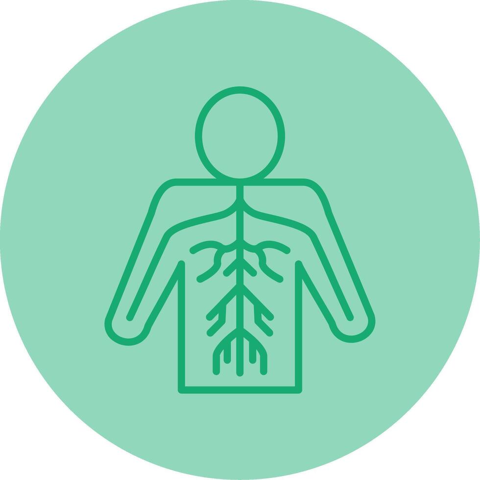 Nerves Line Dual Tone Circle Icon vector