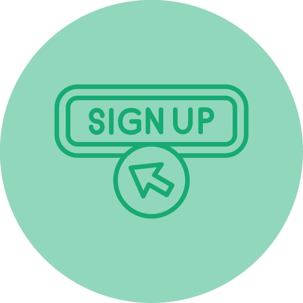 Sign Up Line Dual Tone Circle Icon vector