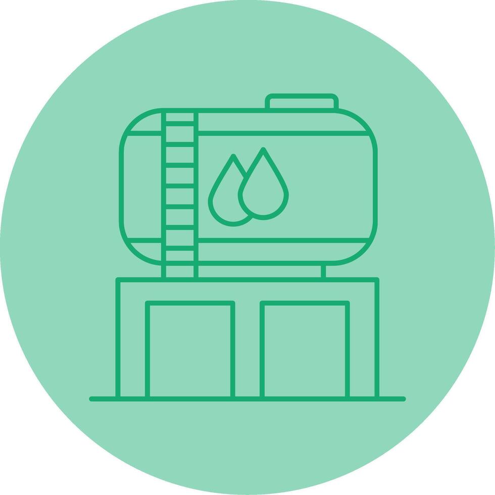 Water Tank Line Dual Tone Circle Icon vector