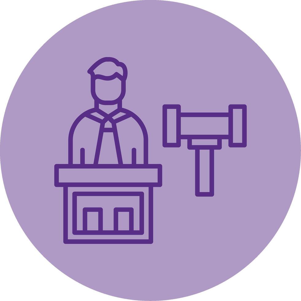 Judge Line Dual Tone Circle Icon vector